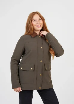 Brave Soul Khaki Twill Jacket with Cord Collar