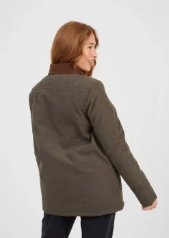 Brave Soul Khaki Twill Jacket with Cord Collar