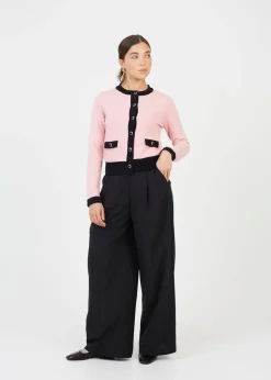 Brave Soul Pink Classic Round Neck Cardigan
