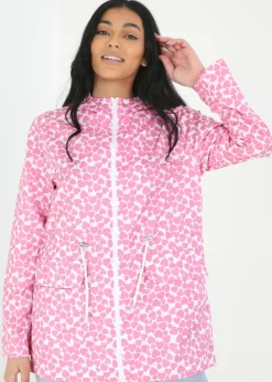 Brave Soul Pink Lightweight Showerproof Hooded Mac