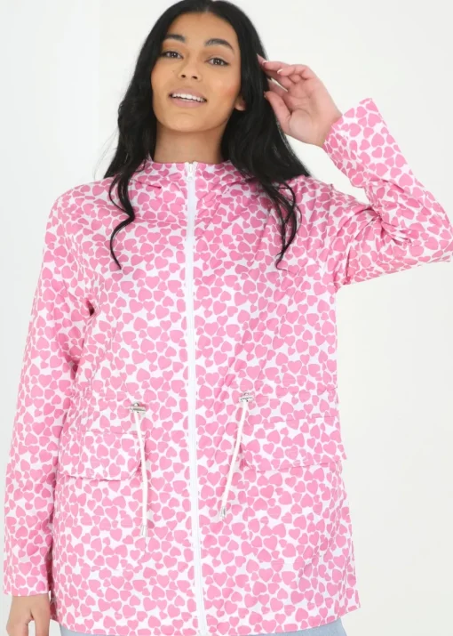 Brave Soul Pink Lightweight Showerproof Hooded Mac