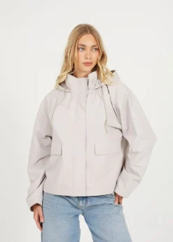 Brave Soul Stone Short Coated Jacket