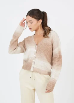Brave Soul Tan Button Through Space Dye Cardigan