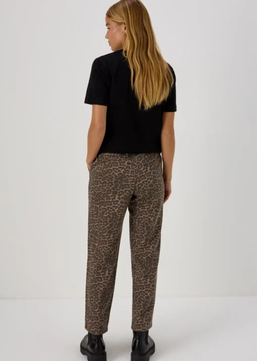 Brown Animal Print Utility Jogging Bottoms