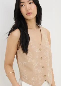 Brown Embroidered Waistcoat