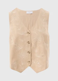 Brown Embroidered Waistcoat