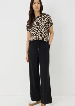 Brown Leopard Print Pocket Box Top