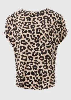 Brown Leopard Print Pocket Box Top