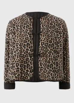 Brown Leopard Print Quilted Jacket