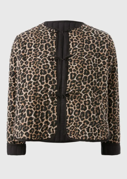 Brown Leopard Print Quilted Jacket