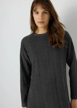 Charcoal Cable Knit Mini Dress