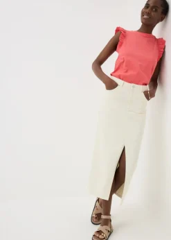 Coral Ruffle Sleeve T-Shirt
