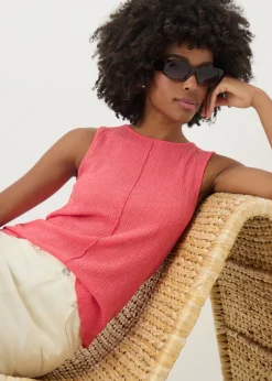 Coral Textured Seam Vest Top