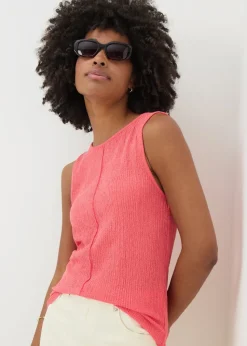 Coral Textured Seam Vest Top