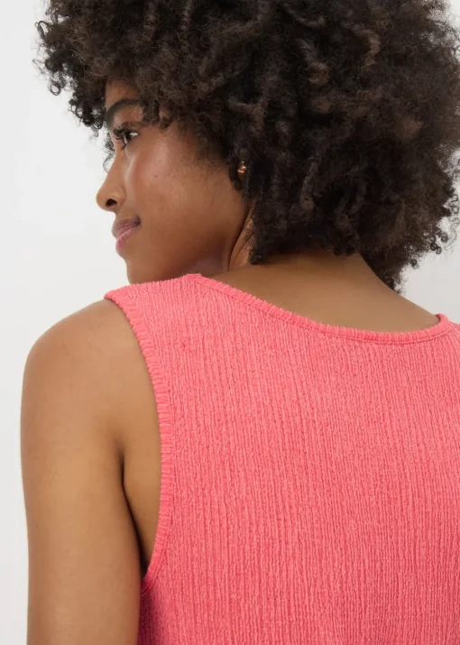 Coral Textured Seam Vest Top