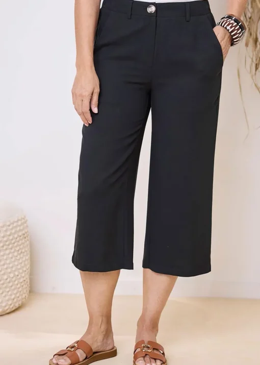 Cotton Traders Black Crop Trousers