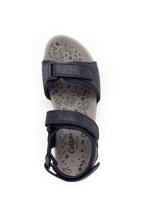 Cotton Traders Dark Blue Leather Adjustable Sandals