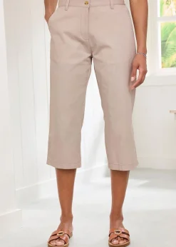 Cotton Traders Ecru Everyday Straight Leg Crop Trousers