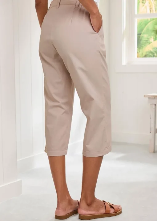 Cotton Traders Ecru Everyday Straight Leg Crop Trousers