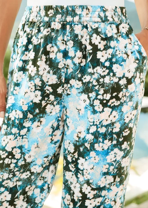 Cotton Traders Everglade Printed Wide Leg Trousers 27" (68.5cm) inside leg
