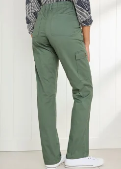 Cotton Traders Forest Green Straight-Leg Cargo Trousers
