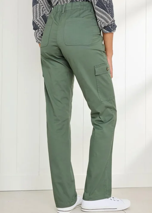 Cotton Traders Forest Green Straight-Leg Cargo Trousers