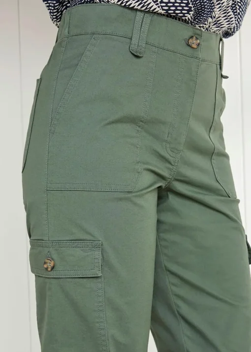 Cotton Traders Forest Green Straight-Leg Cargo Trousers