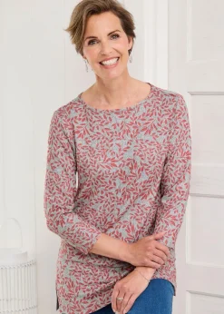 Cotton Traders Grey Marl Soft Touch Print Jersey Tunic