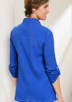 Cotton Traders Indigo Cotton Shirt
