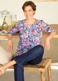 Cotton Traders Lavender Burnout Jersey Tunic