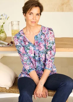 Cotton Traders Lavender Burnout Jersey Tunic