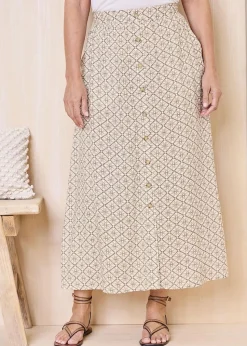 Cotton Traders Mink Mock Button Pull On skirt
