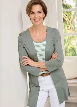 Cotton Traders Mint 2 Piece Jersey Cardigan & Vest Set