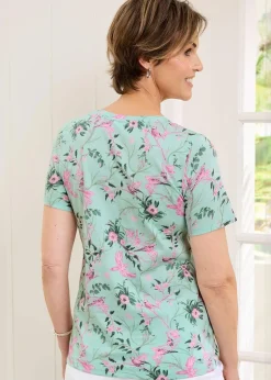Cotton Traders Mint Short Sleeve Printed T Shirt