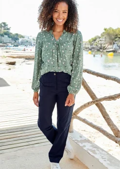 Cotton Traders Navy Straight-Leg Cargo Trousers