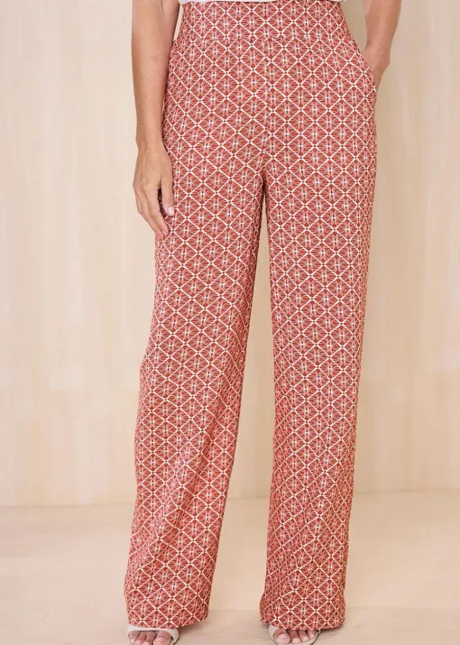 Cotton Traders Orange Wide Leg Pull On Trousers
