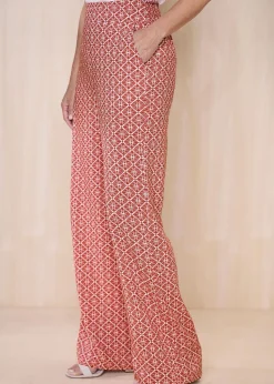 Cotton Traders Orange Wide Leg Pull On Trousers