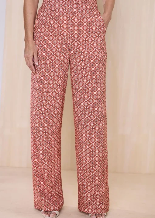 Cotton Traders Orange Wide Leg Pull On Trousers