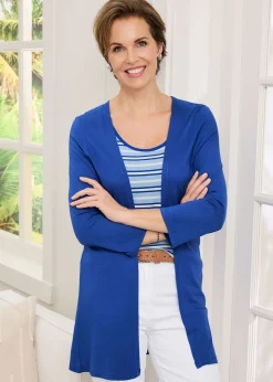 Cotton Traders Pale Blue 2 Piece Jersey Cardigan & Vest Set