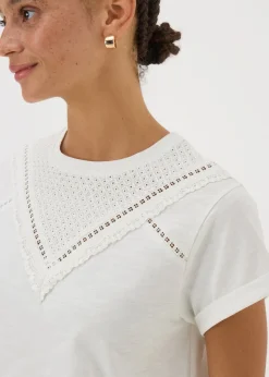 Cream Broderie Top