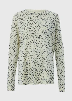 Cream Crew Neck Long Sleeved Top