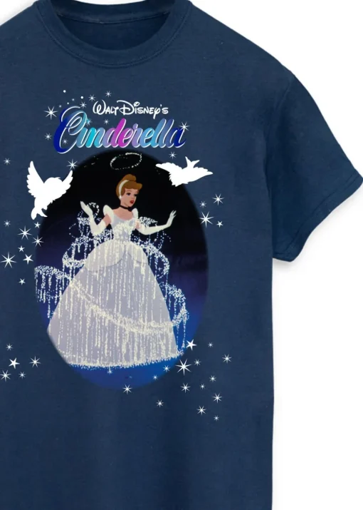 Disney Cinderella Sparkle Navy Boyfriend Fit T-Shirt
