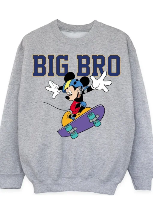 Disney Mickey Mouse Big Brother Boys Grey Sweatshirt (3-13 Years)