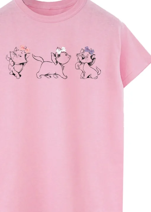 Disney Pink  The Aristocats Marie Bows Boyfriend Fit T-Shirt