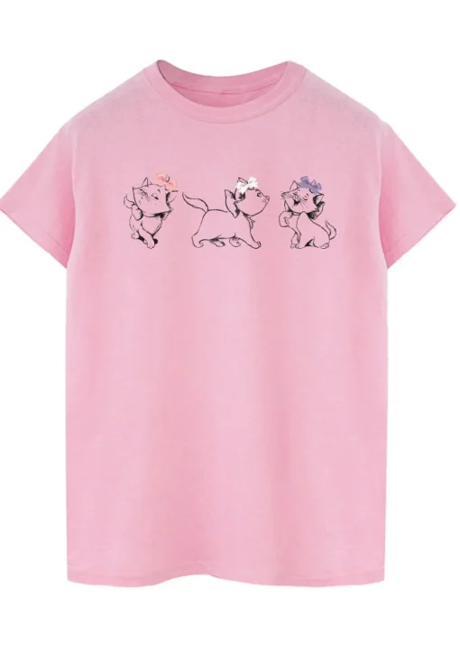 Disney Pink  The Aristocats Marie Bows Boyfriend Fit T-Shirt