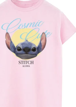 Disney Stitch Cosmic Cute Pink Boyfriend Fit T Shirt