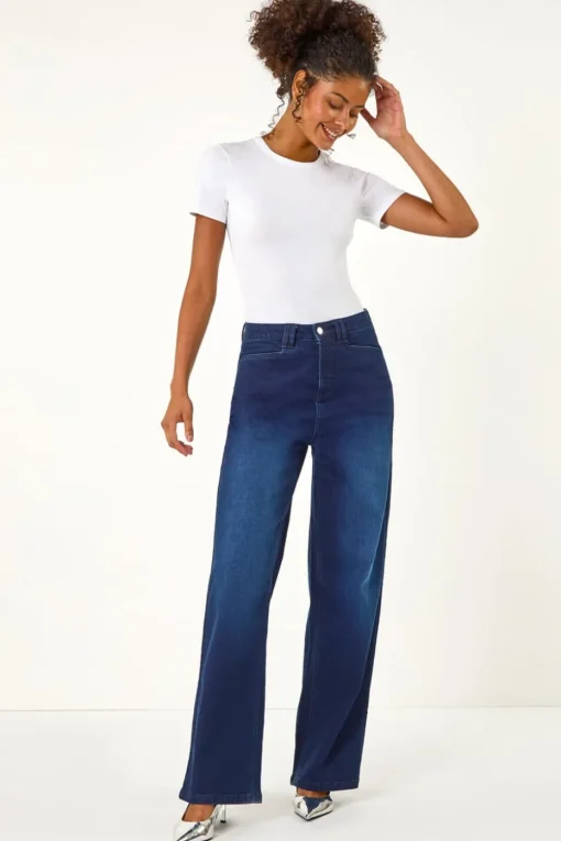 Dusk Indigo Dusk Denim Stretch Wide Leg Jeans