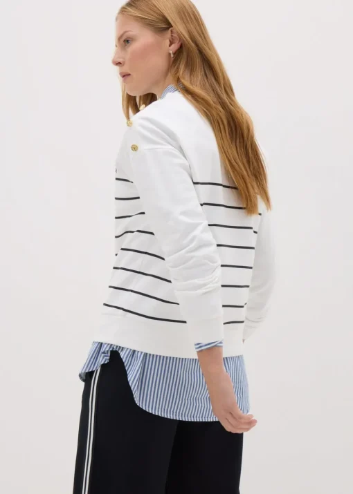 Ecru Breton Stripe Sweatshirt