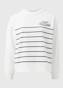 Ecru Breton Stripe Sweatshirt