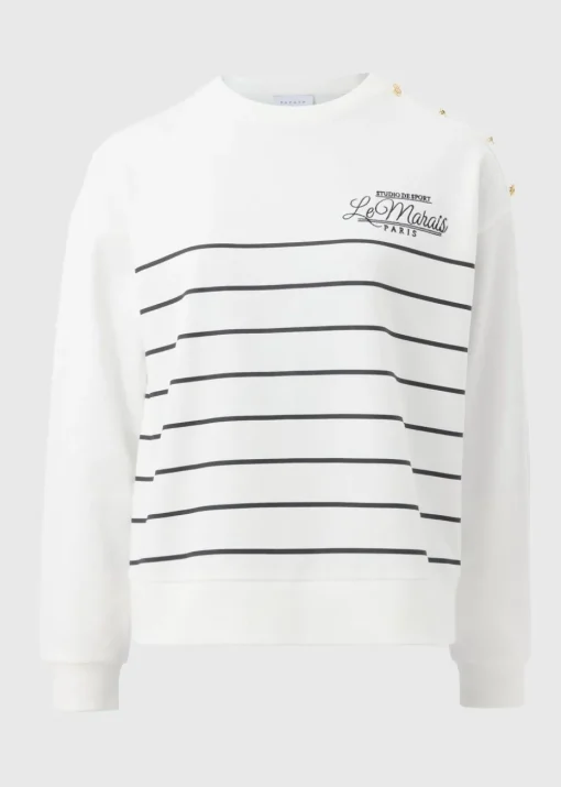 Ecru Breton Stripe Sweatshirt